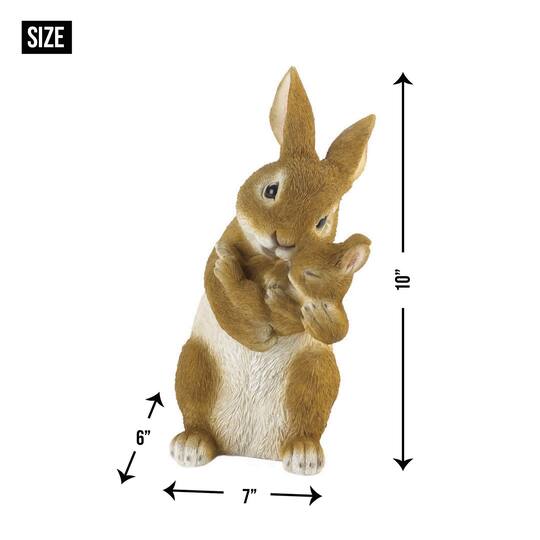 10" Mom & Baby Rabbit Figurine